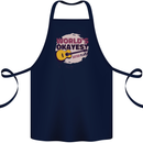 World's Okayest Guitar Player Funny Cotton Apron 100% Organic Navy Blue