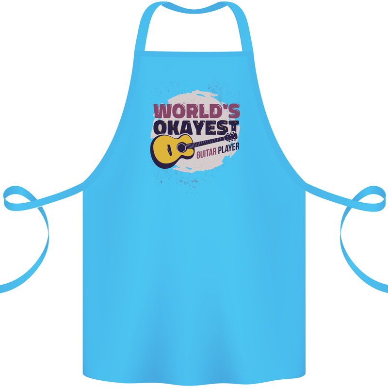 World's Okayest Guitar Player Funny Cotton Apron 100% Organic Turquoise