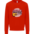 World's Okayest Guitar Player Funny Kids Sweatshirt Jumper Bright Red