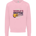 World's Okayest Guitar Player Funny Kids Sweatshirt Jumper Light Pink