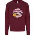 World's Okayest Guitar Player Funny Kids Sweatshirt Jumper Maroon