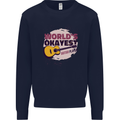 World's Okayest Guitar Player Funny Kids Sweatshirt Jumper Navy Blue