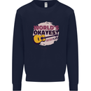 World's Okayest Guitar Player Funny Kids Sweatshirt Jumper Navy Blue