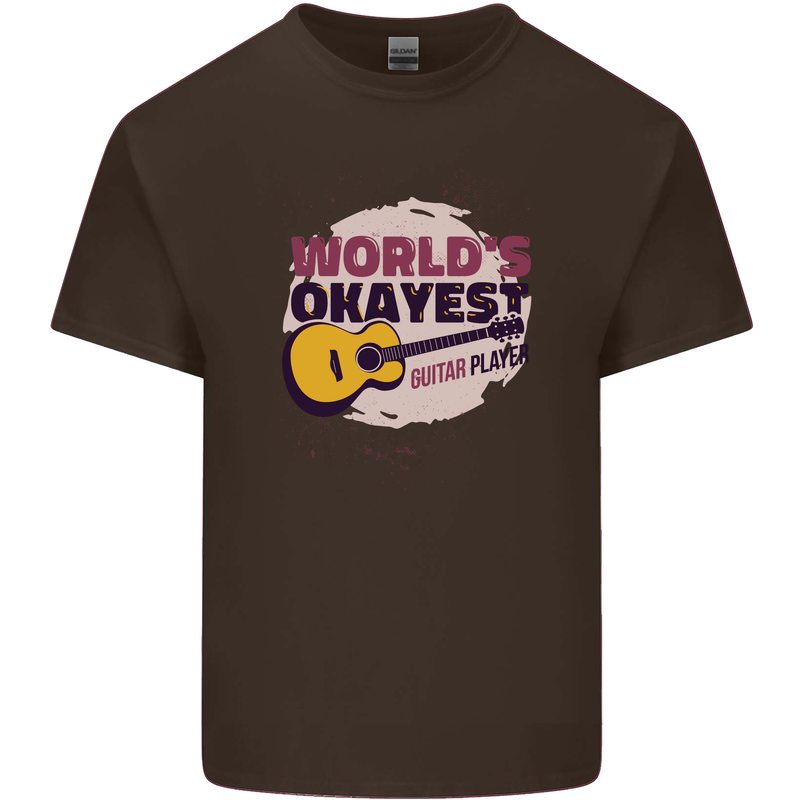 World's Okayest Guitar Player Funny Kids T-Shirt Childrens Chocolate