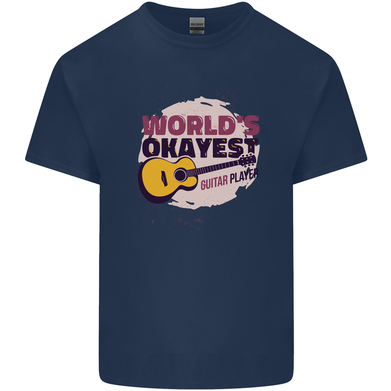 World's Okayest Guitar Player Funny Kids T-Shirt Childrens Navy Blue