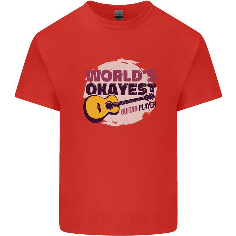 World's Okayest Guitar Player Funny Kids T-Shirt Childrens Red