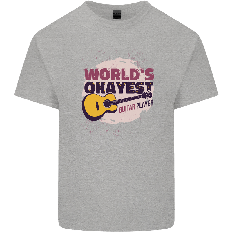 World's Okayest Guitar Player Funny Kids T-Shirt Childrens Sports Grey
