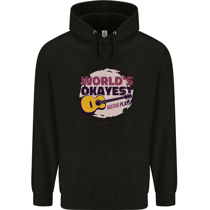 World's Okayest Guitar Player Funny Mens 80% Cotton Hoodie Black