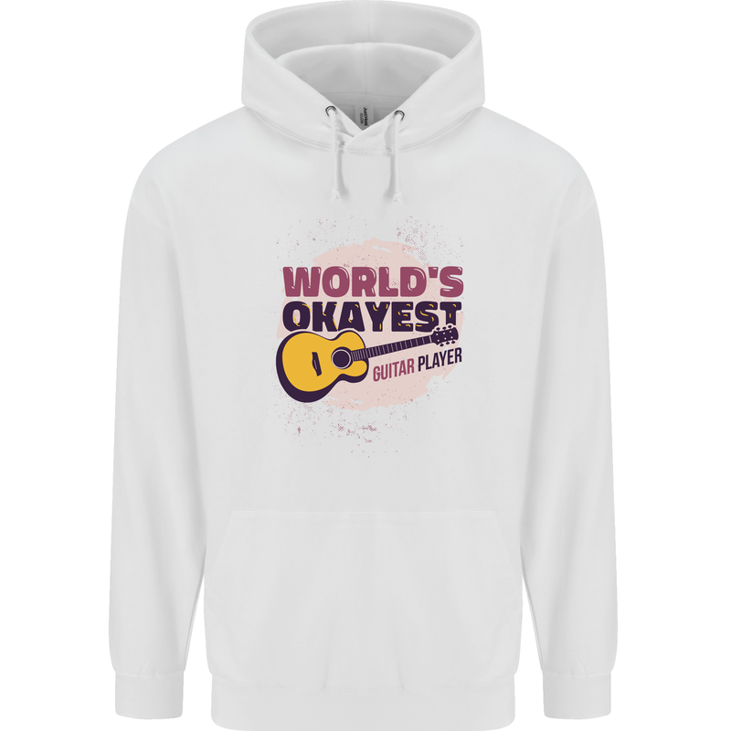 World's Okayest Guitar Player Funny Mens 80% Cotton Hoodie White