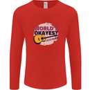 World's Okayest Guitar Player Funny Mens Long Sleeve T-Shirt Red