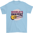 World's Okayest Guitar Player Funny Mens T-Shirt Cotton Gildan Light Blue