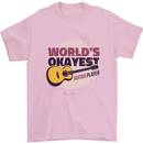 World's Okayest Guitar Player Funny Mens T-Shirt Cotton Gildan Light Pink