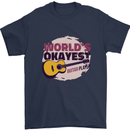 World's Okayest Guitar Player Funny Mens T-Shirt Cotton Gildan Navy Blue