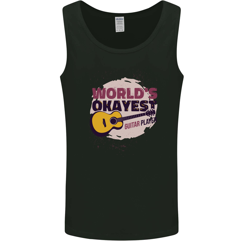 World's Okayest Guitar Player Funny Mens Vest Tank Top Black