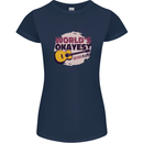 World's Okayest Guitar Player Funny Womens Petite Cut T-Shirt Navy Blue