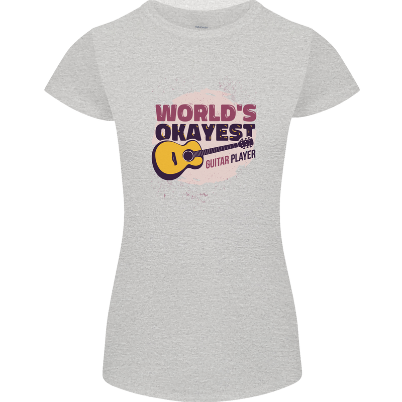 World's Okayest Guitar Player Funny Womens Petite Cut T-Shirt Sports Grey