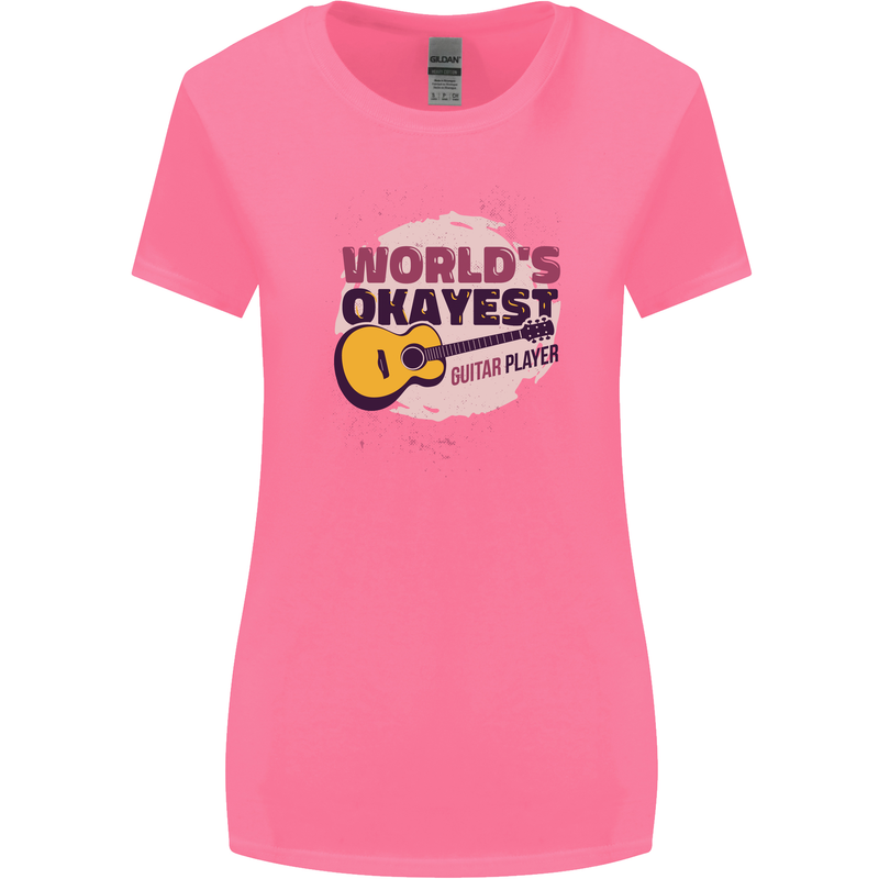 World's Okayest Guitar Player Funny Womens Wider Cut T-Shirt Azalea