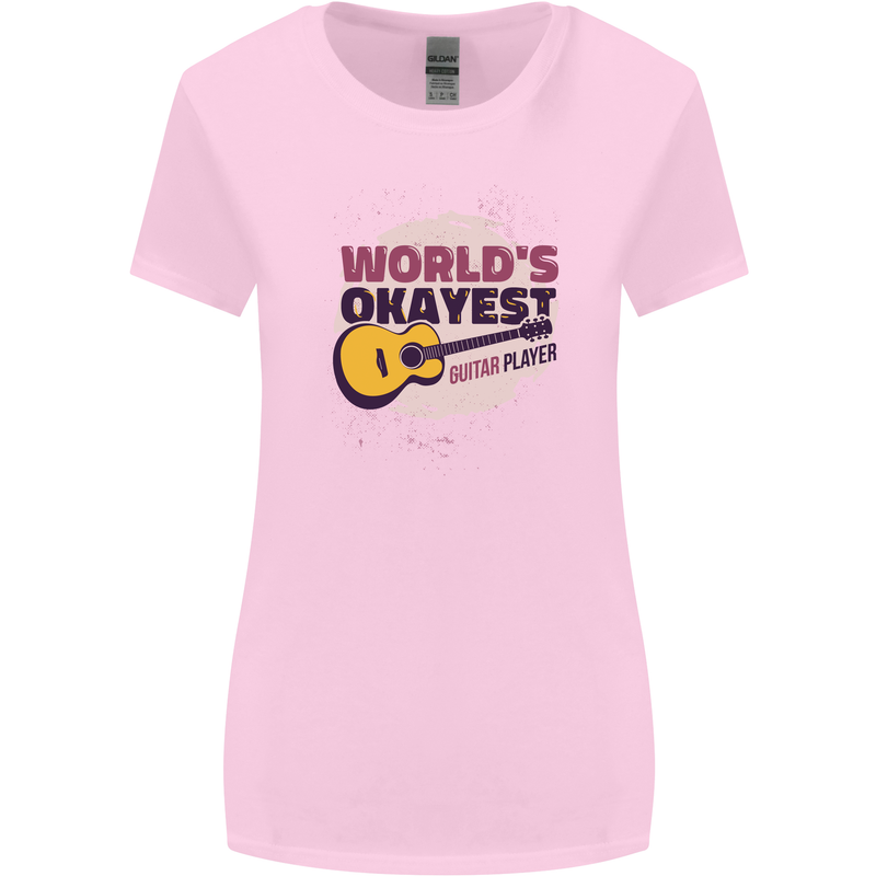 World's Okayest Guitar Player Funny Womens Wider Cut T-Shirt Light Pink