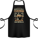 Worlds Best Fisherman Father's Day Fishing Cotton Apron 100% Organic Black