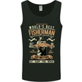 Worlds Best Fisherman Father's Day Fishing Mens Vest Tank Top Black