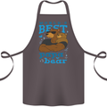 Worlds Best Papa Bear Fathers Day Cotton Apron 100% Organic Dark Grey