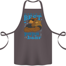 Worlds Best Papa Bear Fathers Day Cotton Apron 100% Organic Dark Grey