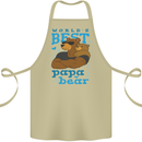 Worlds Best Papa Bear Fathers Day Cotton Apron 100% Organic Khaki