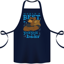 Worlds Best Papa Bear Fathers Day Cotton Apron 100% Organic Navy Blue