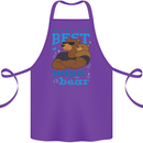 Worlds Best Papa Bear Fathers Day Cotton Apron 100% Organic Purple