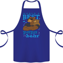Worlds Best Papa Bear Fathers Day Cotton Apron 100% Organic Royal Blue