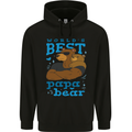 Worlds Best Papa Bear Fathers Day Mens 80% Cotton Hoodie Black
