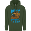 Worlds Best Papa Bear Fathers Day Mens 80% Cotton Hoodie Forest Green