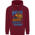 Worlds Best Papa Bear Fathers Day Mens 80% Cotton Hoodie Maroon