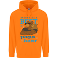 Worlds Best Papa Bear Fathers Day Mens 80% Cotton Hoodie Orange