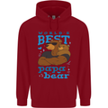 Worlds Best Papa Bear Fathers Day Mens 80% Cotton Hoodie Red