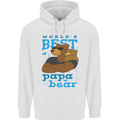 Worlds Best Papa Bear Fathers Day Mens 80% Cotton Hoodie White