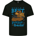 Worlds Best Papa Bear Fathers Day Mens Cotton T-Shirt Tee Top Black
