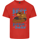 Worlds Best Papa Bear Fathers Day Mens Cotton T-Shirt Tee Top Red