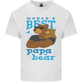 Worlds Best Papa Bear Fathers Day Mens Cotton T-Shirt Tee Top White