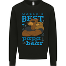 Worlds Best Papa Bear Fathers Day Mens Sweatshirt Jumper Black
