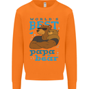 Worlds Best Papa Bear Fathers Day Mens Sweatshirt Jumper Orange