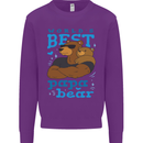 Worlds Best Papa Bear Fathers Day Mens Sweatshirt Jumper Purple