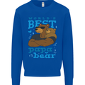 Worlds Best Papa Bear Fathers Day Mens Sweatshirt Jumper Royal Blue