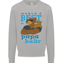 Worlds Best Papa Bear Fathers Day Mens Sweatshirt Jumper Sports Grey