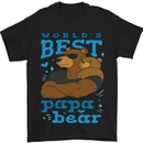Worlds Best Papa Bear Fathers Day Mens T-Shirt Cotton Gildan Black