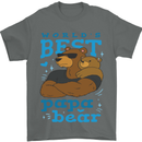 Worlds Best Papa Bear Fathers Day Mens T-Shirt Cotton Gildan Charcoal