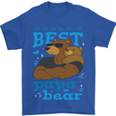 Worlds Best Papa Bear Fathers Day Mens T-Shirt Cotton Gildan Royal Blue