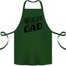 Worlds Okayest Dad Funny Fathers Day Cotton Apron 100% Organic Forest Green