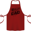 Worlds Okayest Dad Funny Fathers Day Cotton Apron 100% Organic Maroon
