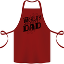Worlds Okayest Dad Funny Fathers Day Cotton Apron 100% Organic Maroon